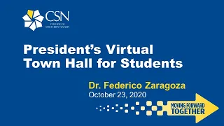 President's Virtual Town Hall for Students, October 23, 2020