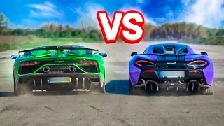 LAMBORGHINI AVENTADOR SVJ vs MCLAREN 570s 🔥DRAG RACE🔥