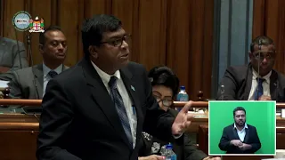 Fijian Minister for Agriculture delivers his ministerial statement