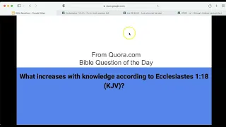 What increases with knowledge according to Ecclesiastes 1:18