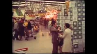 Early 1970s France, shopping, supermarkets, car parks