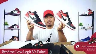 BEDAIN JORDAN 1 LOW BREDTOE LEGIT (ASLI) VS FAKE (PALSU)