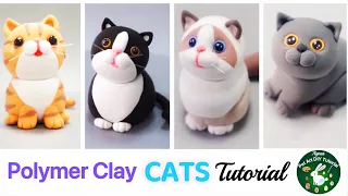 【Polymer Clay Cat Sculpture Tutorial #1】For Beginners! Easy Clay Animal Miniature DIY Craft