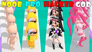 NOOB vs PRO vs HACKER vs GOD - Doll Factory 3D!