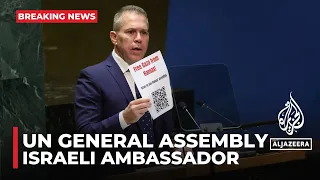 Israeli ambassador to the UN addresses General Assembly