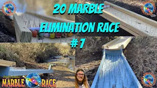 20 Marble Elimination Race 7 | ASMR | Outdoor Marble Run