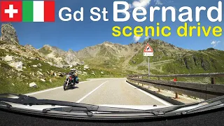 Go back scenic road trip into the swiss alps and italian alps : col du Grand St Bernard