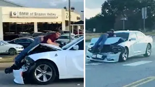 Man Clings to Hood of Car After Driver Tries to Flee From Crash: Cops