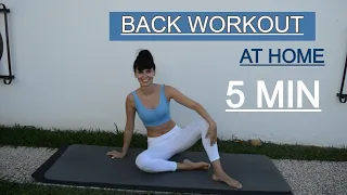 Home Back workout | 5 min | Relieve back pain | Sexy Elegant back | Back workout no equipment