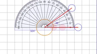 Measuring Reflex Angles with an 180 degree Protractor