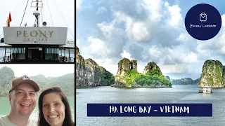 Ha Long Bay, Vietnam! Our first ever luxury overnight cruise aboard Peony cruises.