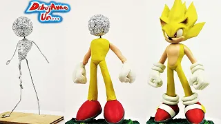 How to make SUPER SONIC Clay Sculpture | How to sculpt Super Sonic Clay Tutorial DIY | DibujAme Un