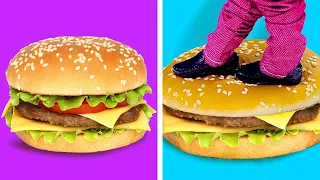 GIANT Vs. MINIATURE FOOD || Food and Kitchen Hacks