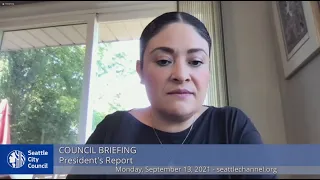 Seattle City Council Briefing 9/13/21