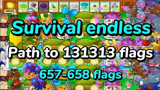 Plants vs Zombies. Survival Endless. Path to 131313 Flags | 657-658 Flags