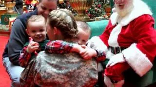 Soldier Mom Surprises Two Sons As They Sit on Santa's Lap, Then Receives Own Surprise