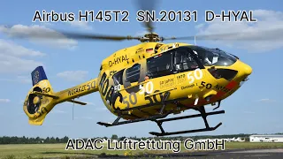 Airbus H145T2 SN.20131 D-HYAL 50 Jahre ADAC Luftrettung in detail und airtests vom Juli 2023
