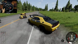 Accident Dodge Challenger on Highway  | BeamNG | Logitech g29 Gameplay #logitechg29