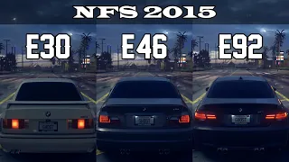 BMW M3 E30 vs BMW M3 E46 vs BMW M3 E92 - NFS 2015 (Drag Race)