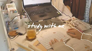 STUDY WITH ME 🎥📑🍵 1.5 hour real time (with music)