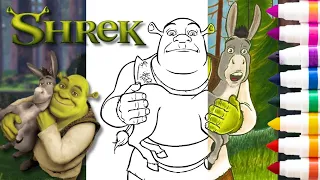 Coloring Shrek and Donkey | Shrek Coloring Page | Lana's Colorscapes