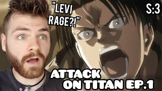 LEVI RUNNN!!! SEASON 3 BEGINS!! | ATTACK ON TITAN EPISODE 1 | New Anime Fan! | REACTION