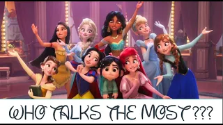 Which Disney Princess has the most lines in Ralph Breaks the Internet?