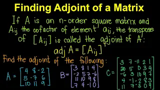 Adjoint of a Matrix (Tagalog/Filipino Math)