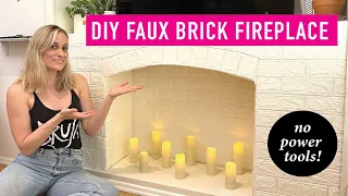 DIY Faux Fireplace Made from FOAM | No Power Tools Needed!!!