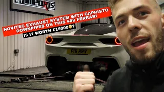 WE PUT A NOVITEC EXHAUST SYSTEM + CAPRISTO DOWNPIPES ON THIS 488 FERRARI 😍 BUT IS IT WORTH £15000?