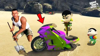 GTA 5 : SHINCHAN AND FRANKLIN Found SECRET BURIED SUPER BIKE in GTA 5 ! (GTA 5 Mods)