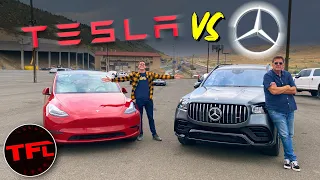 Can A 600 Horsepower, 6,000 Lb. Mercedes SUV BEAT A Tesla Model Y In A Drag Race? Behind The Scenes