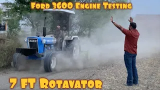 Ford 3600 Tractor Engine Testing on 7Ft Rotavator | Tractor Modifications | Old Tractor Restoration