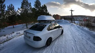 Подготовка к BassTaxi. Тюнинг Polo sedan. Бокс на крышу поло.