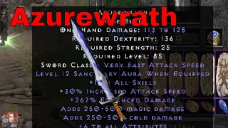 D2R Unique Items - Azurewrath (Phase Blade)