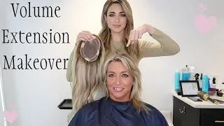 Hair replacement extension topper hairpiece makeover transformation