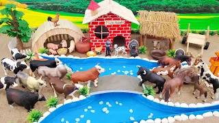 DIY how to make mini Cows, Horse, Pig Farm Diorama - House of Animals - Cattle Farm House