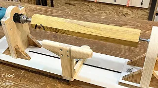 Making a simple lathe machine with a drill - Homemade lathe machine Diy