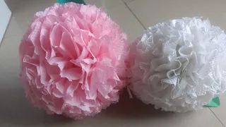 How to make Round Tissue Paper Flower | DIY Paper Craft | Homemade Creations | Easy Tissue Art