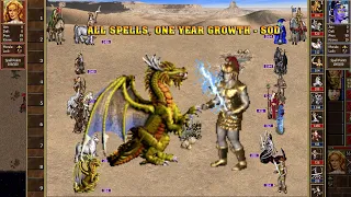 Heroes 3 COMBAT One year growth Rampart vs Tower SoD All Spells