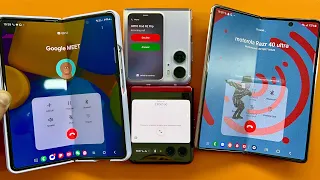 Cool Incoming Outgoing Call Motorola Razr 40 Ultra Vs OPPO Find N2 Flip Vs Two Samsung Galaxy Z Fold