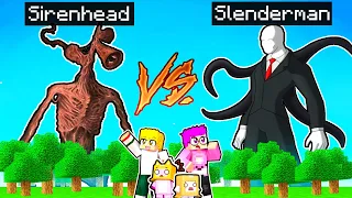 SLENDERMAN vs SIRENHEAD Fight In Our MINECRAFT SERVER! (ATTACK ON LANKYBOX!!!)