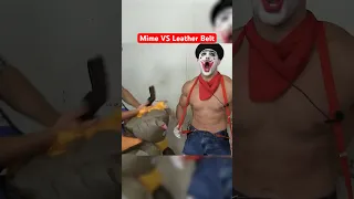 Mime VS Painful Leather Belt Whips… #funny #experiment #fail