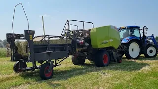 New Holland Claas Quadrant 4000 baling hay double stacker America Limburg the Netherlands Tractor