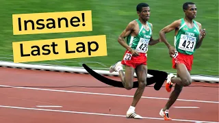 Most insane race finish ever, Kenenisa Bekele! Last lap pace? (Athens Olympics & Haile Gebrselassie)