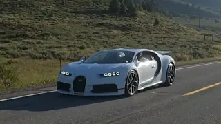 Bugatti Chiron 253mph/407kmh top speed run in sunvalley idaho