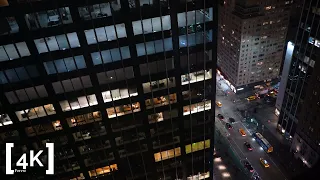 Late Night New York City Soundscape | Open Window Manhattan 4K | Sleep & Study