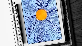 Zentangle sun//zentangle pattern //doodling //Doodle art//sun mandala //easy zentangle pattern //