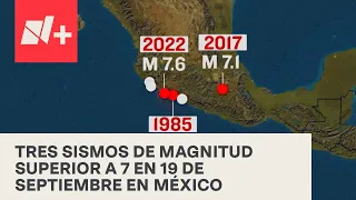 Suman tres sismos superiores a magnitud 7 los que ocurren un 19 de septiembre - En Punto