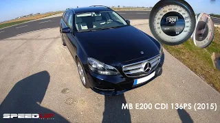 MERCEDES E200 T CDI 136HP | 2015 | ACCELERATION & TOP SPEED TEST | 1/4 MILE | DRAGY | 200D |